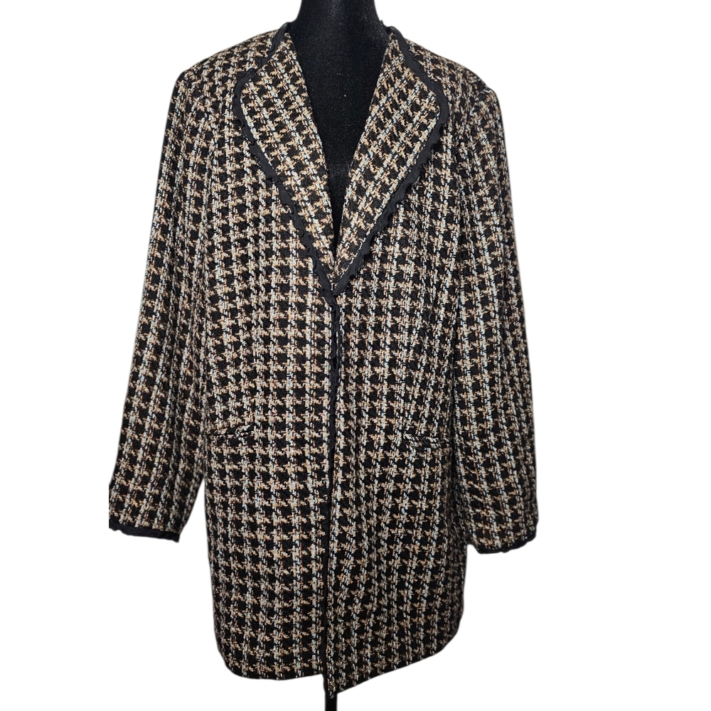 Worthington Black and Brown Houndstooth Jacket